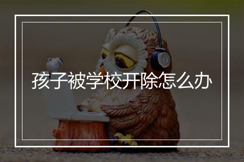孩子被学校开除怎么办