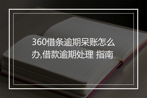 360借条逾期呆账怎么办,借款逾期处理 指南