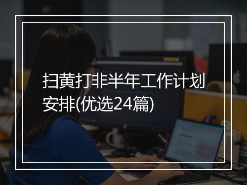 扫黄打非半年工作计划安排(优选24篇)