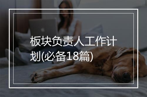 板块负责人工作计划(必备18篇)