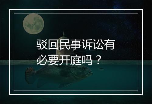 驳回民事诉讼有必要开庭吗？