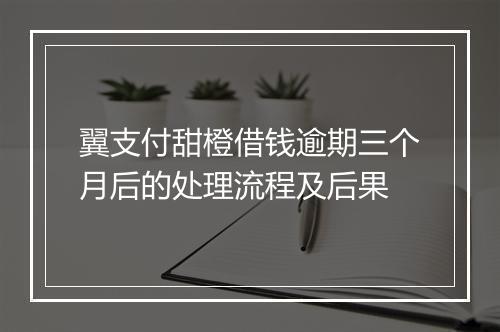 翼支付甜橙借钱逾期三个月后的处理流程及后果