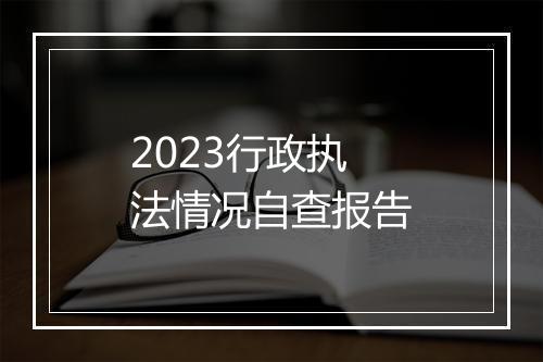 2023行政执法情况自查报告