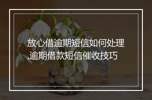 放心借逾期短信如何处理,逾期借款短信催收技巧
