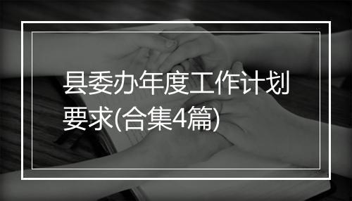 县委办年度工作计划要求(合集4篇)