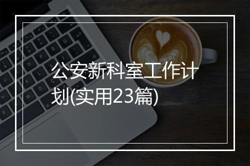 公安新科室工作计划(实用23篇)