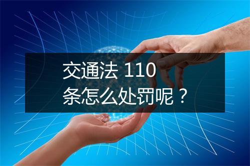 交通法 110 条怎么处罚呢？