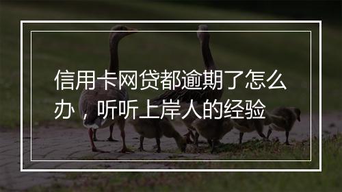 信用卡网贷都逾期了怎么办，听听上岸人的经验