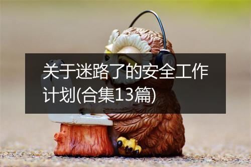 关于迷路了的安全工作计划(合集13篇)