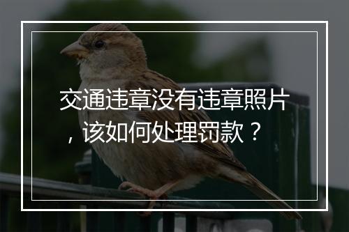 交通违章没有违章照片，该如何处理罚款？