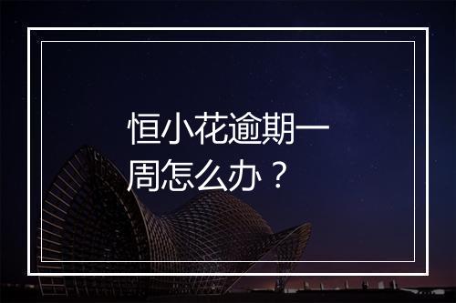 恒小花逾期一周怎么办？