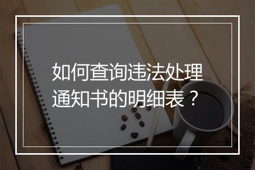 如何查询违法处理通知书的明细表？