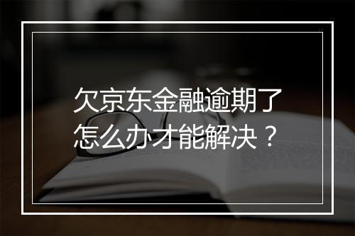 欠京东金融逾期了怎么办才能解决？
