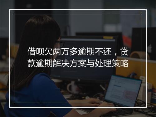 借呗欠两万多逾期不还，贷款逾期解决方案与处理策略