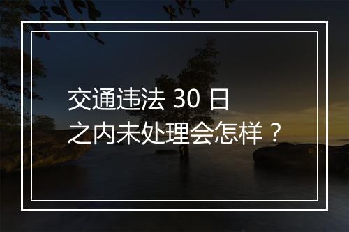 交通违法 30 日之内未处理会怎样？