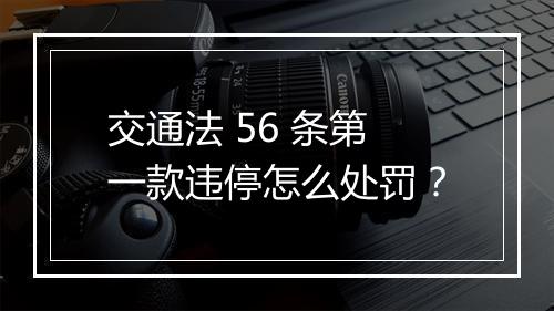 交通法 56 条第一款违停怎么处罚？