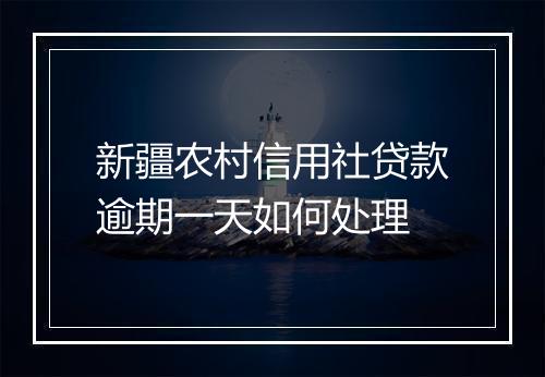 新疆农村信用社贷款逾期一天如何处理
