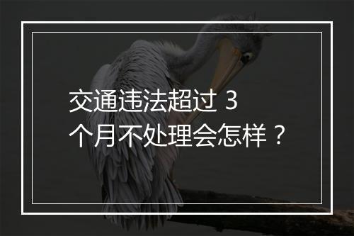 交通违法超过 3 个月不处理会怎样？