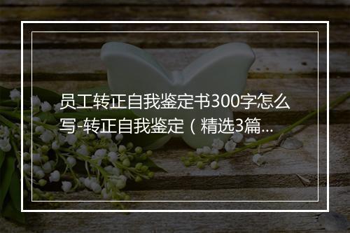 员工转正自我鉴定书300字怎么写-转正自我鉴定（精选3篇）