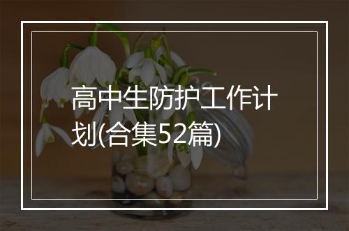 高中生防护工作计划(合集52篇)