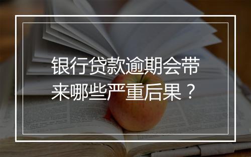 银行贷款逾期会带来哪些严重后果？