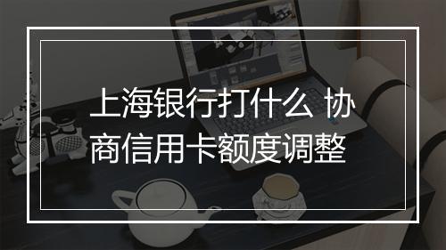 上海银行打什么 协商信用卡额度调整