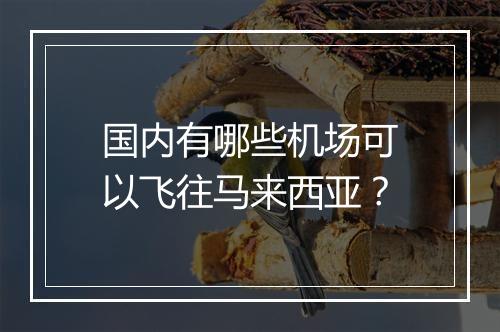 国内有哪些机场可以飞往马来西亚？