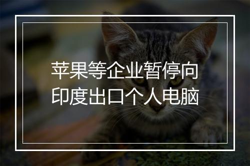 苹果等企业暂停向印度出口个人电脑