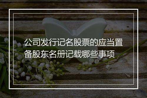 公司发行记名股票的应当置备股东名册记载哪些事项
