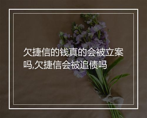 欠捷信的钱真的会被立案吗,欠捷信会被追债吗