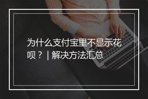 为什么支付宝里不显示花呗？ | 解决方法汇总