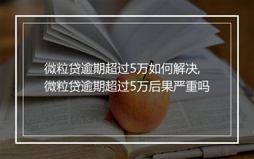 微粒贷逾期超过5万如何解决,微粒贷逾期超过5万后果严重吗