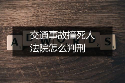 交通事故撞死人法院怎么判刑