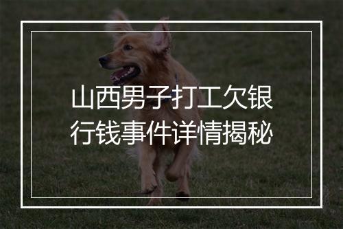 山西男子打工欠银行钱事件详情揭秘