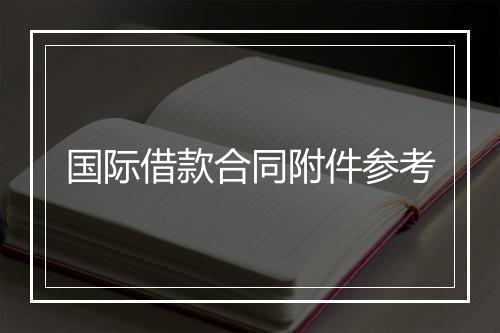 国际借款合同附件参考