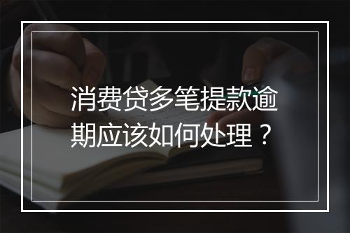 消费贷多笔提款逾期应该如何处理？