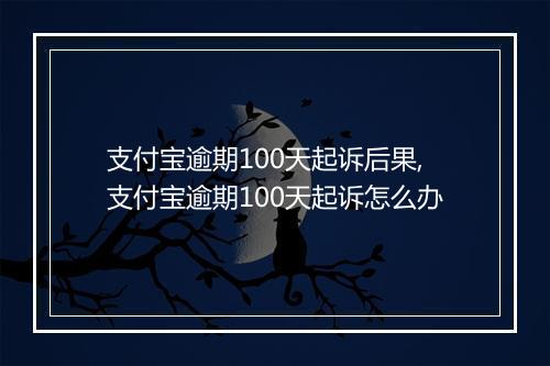 支付宝逾期100天起诉后果,支付宝逾期100天起诉怎么办
