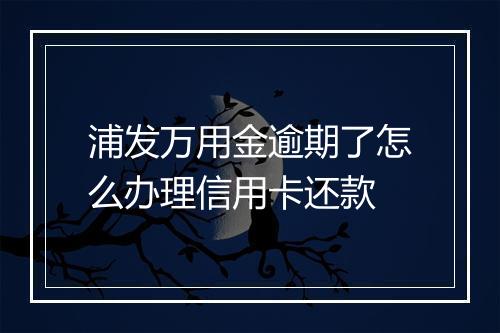 浦发万用金逾期了怎么办理信用卡还款
