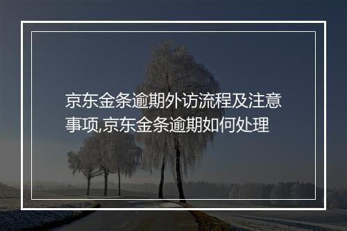 京东金条逾期外访流程及注意事项,京东金条逾期如何处理