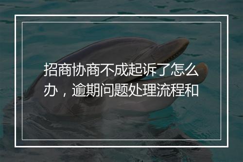 招商协商不成起诉了怎么办，逾期问题处理流程和