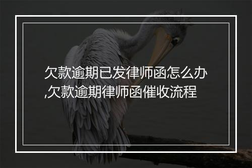 欠款逾期已发律师函怎么办,欠款逾期律师函催收流程
