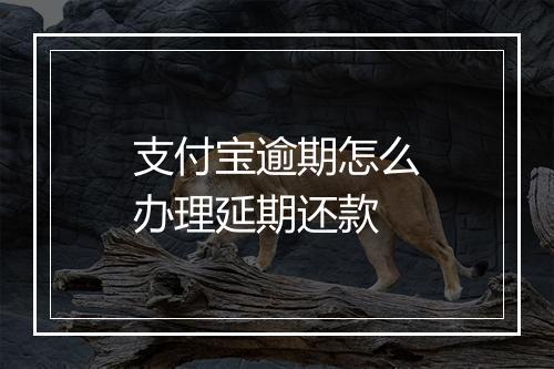 支付宝逾期怎么办理延期还款