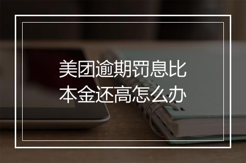 美团逾期罚息比本金还高怎么办