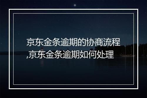 京东金条逾期的协商流程,京东金条逾期如何处理
