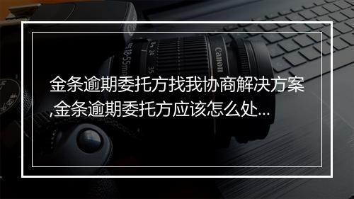 金条逾期委托方找我协商解决方案,金条逾期委托方应该怎么处理
