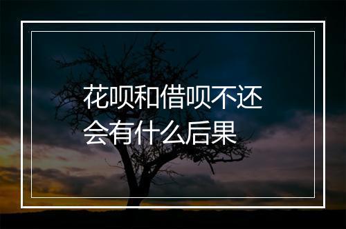 花呗和借呗不还会有什么后果