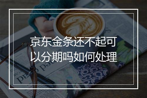 京东金条还不起可以分期吗如何处理