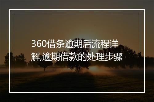 360借条逾期后流程详解,逾期借款的处理步骤