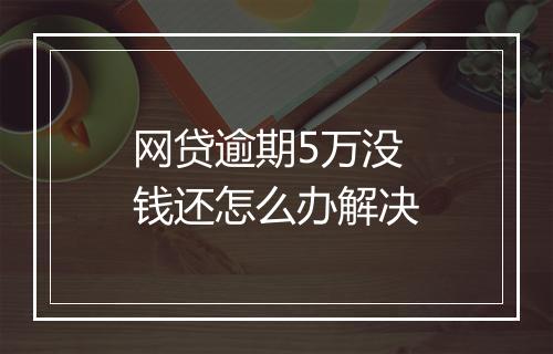 网贷逾期5万没钱还怎么办解决