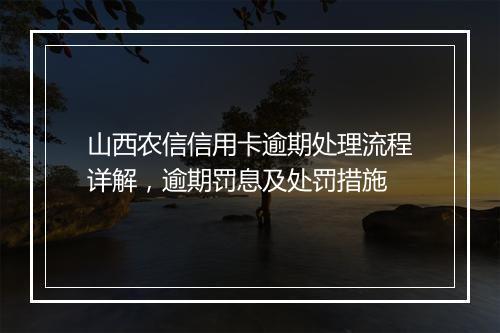 山西农信信用卡逾期处理流程详解，逾期罚息及处罚措施